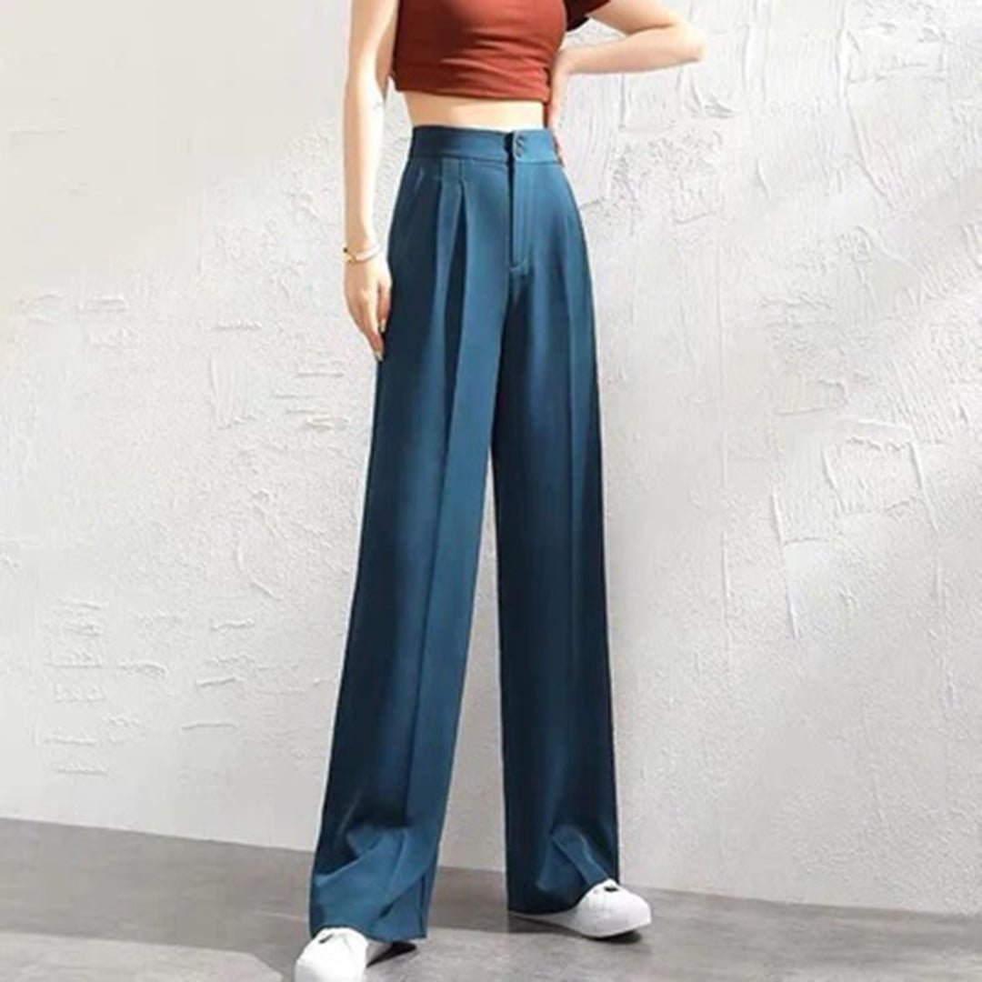 Pantaloni in Lino a Gamba Larga da Donna