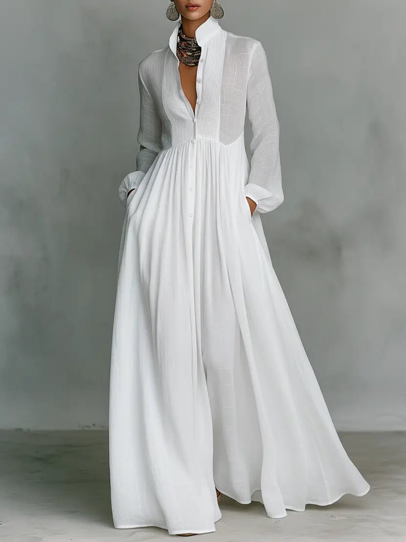 Abito Maxi in Misto Lino da Donna