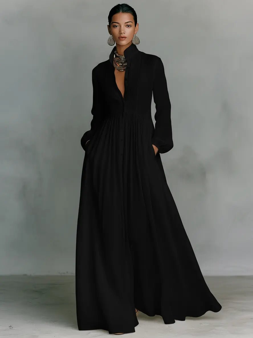 Abito Maxi in Misto Lino da Donna