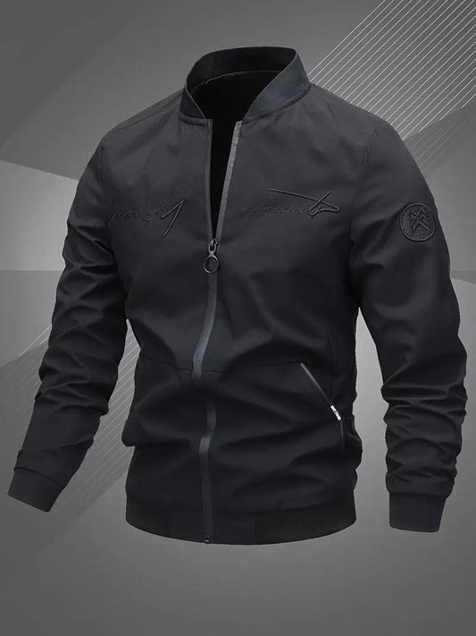 Bomber da Uomo con Zip e Collo da Baseball