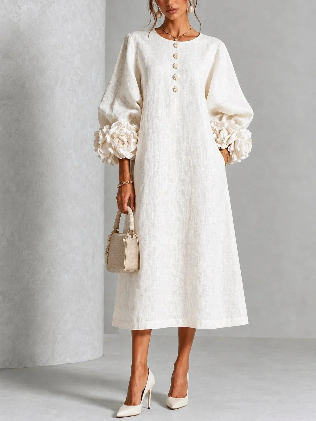 Abito Midi Floreale Elegante da Donna
