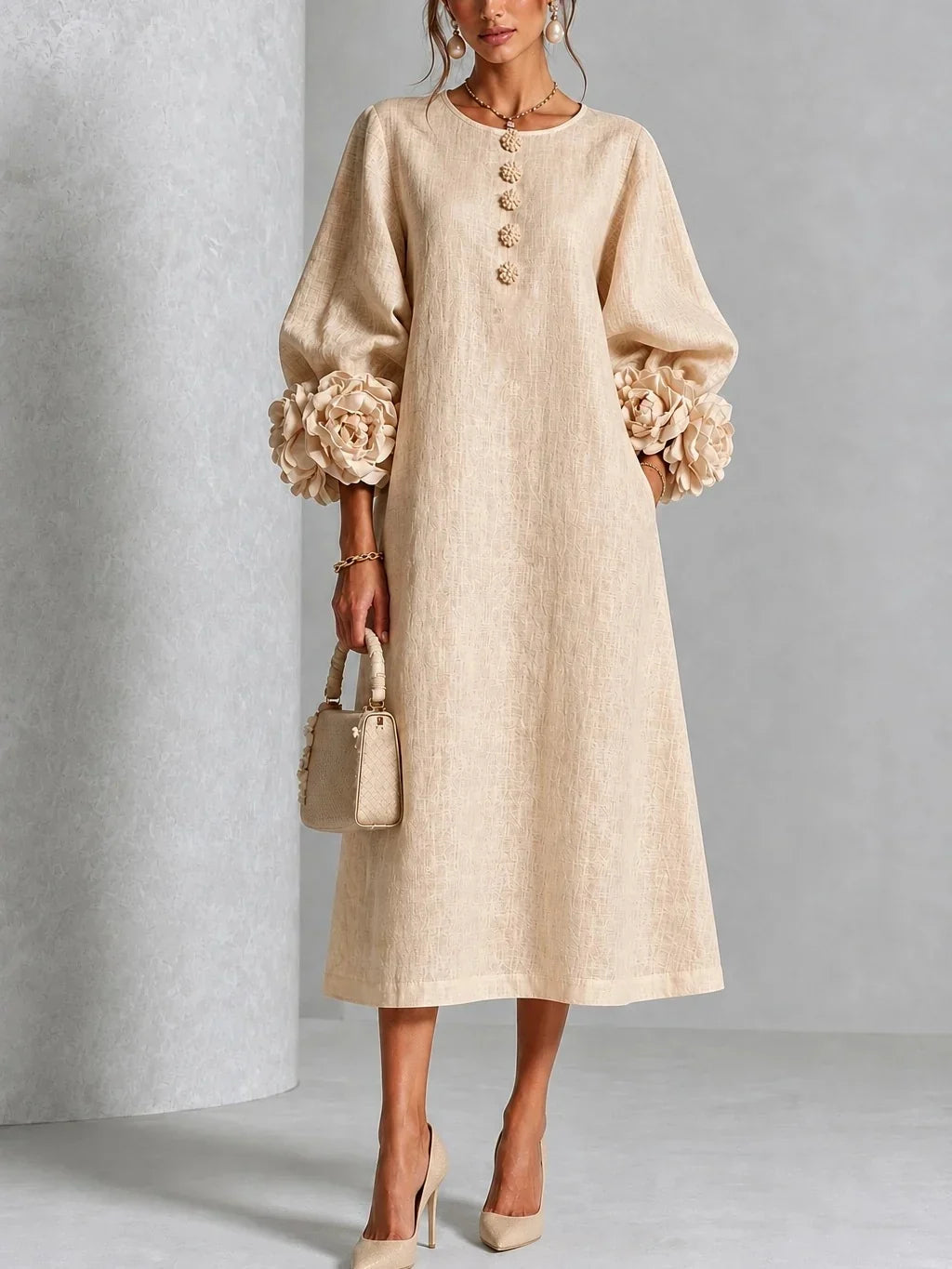 Abito Midi Floreale Elegante da Donna