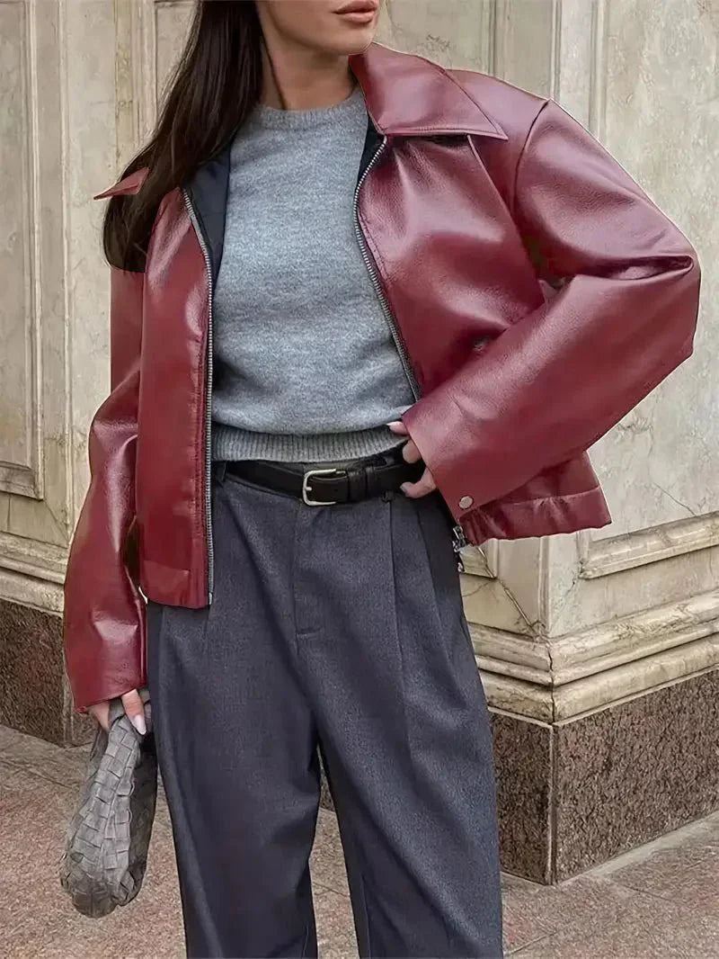 Hera - Giacca bomber classica e casual in pelle