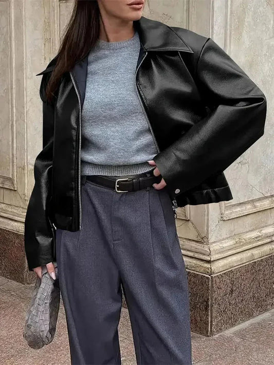 Hera - Giacca bomber classica e casual in pelle