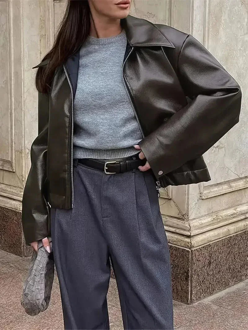 Hera - Giacca bomber classica e casual in pelle