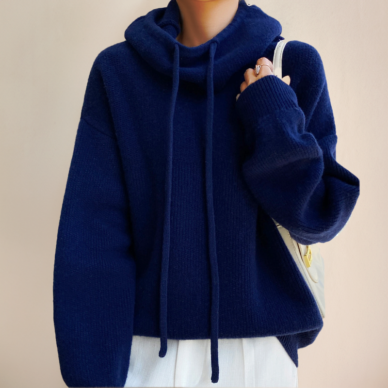 Jacqui - Giacca oversize in maglia con cappuccio