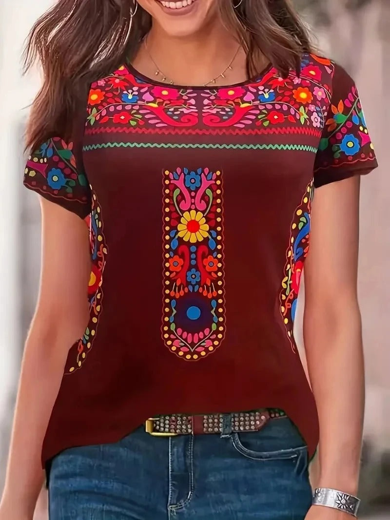 Augusta - Camicia a maniche corte con scollo rotondo