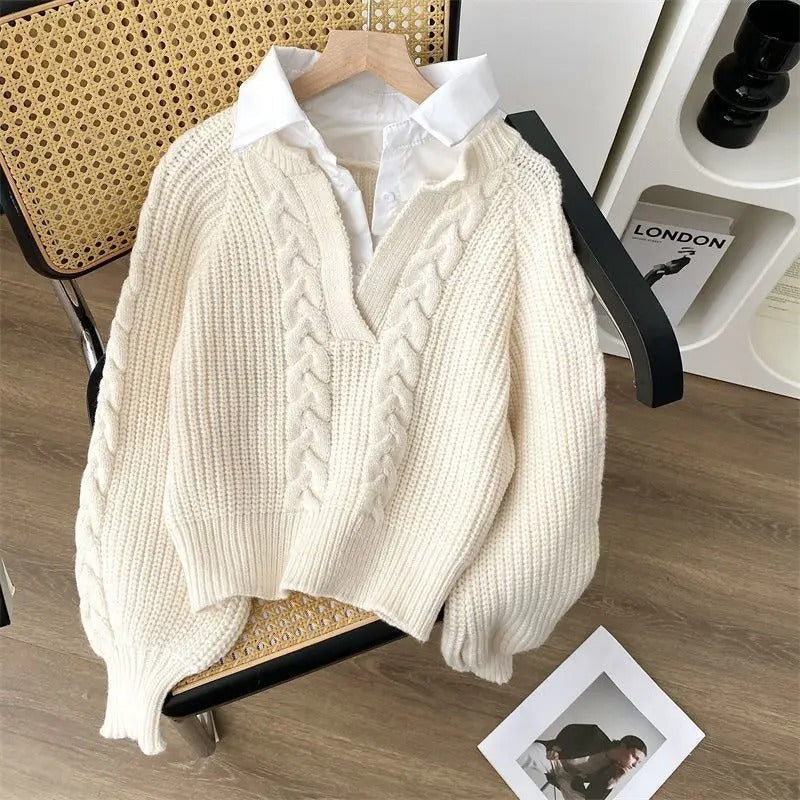 Ada - Maglione lavorato a maglia dal design retrò