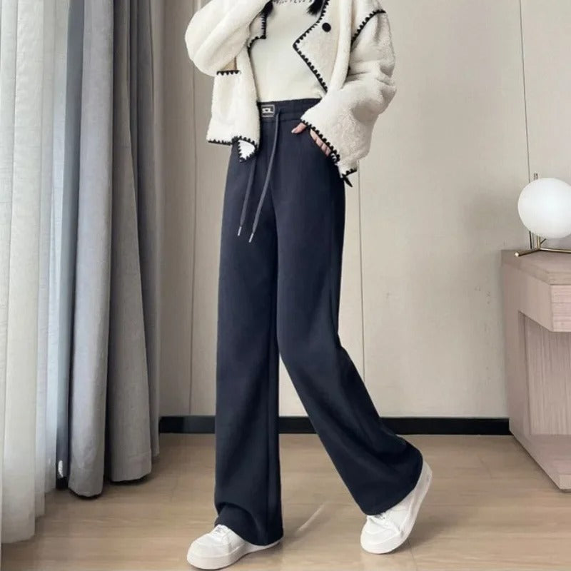 Alice - Pantaloni dritti in velluto a coste con fodera in pile spesso