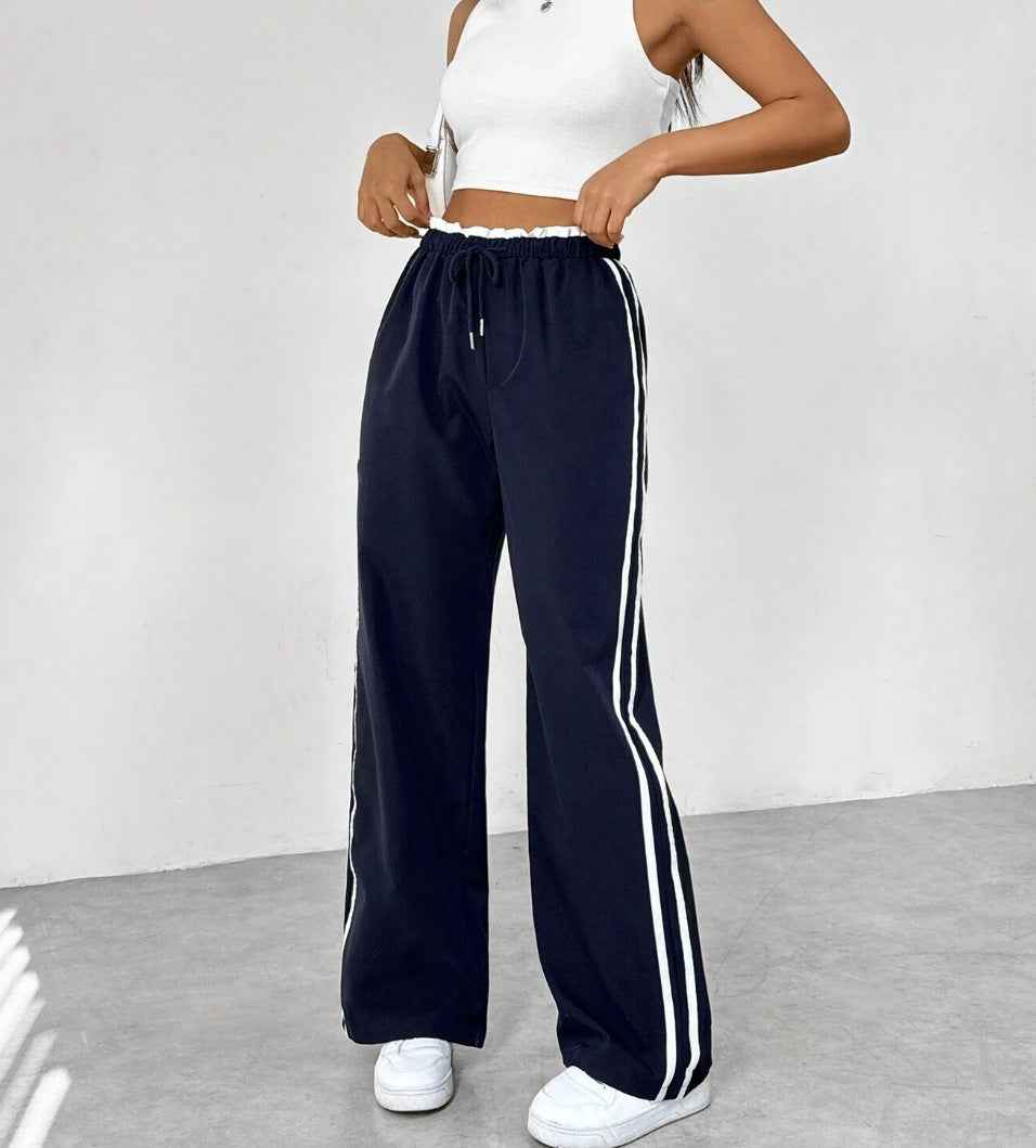 Pantaloni a Righe con Vita Elasticizzata da Donna