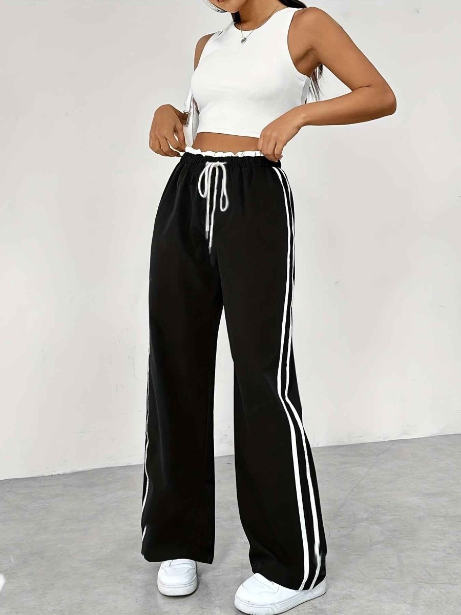 Pantaloni a Righe con Vita Elasticizzata da Donna