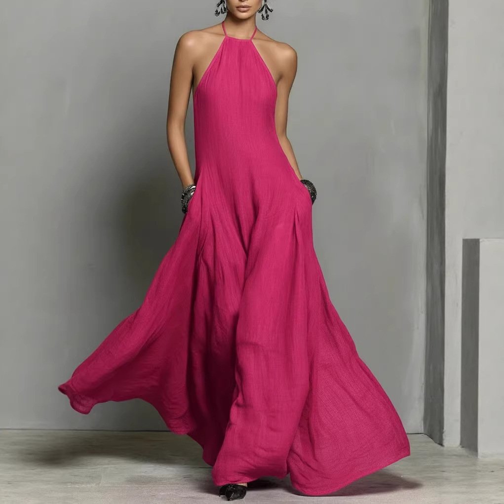 Abito Maxi con Collo Halter da Donna