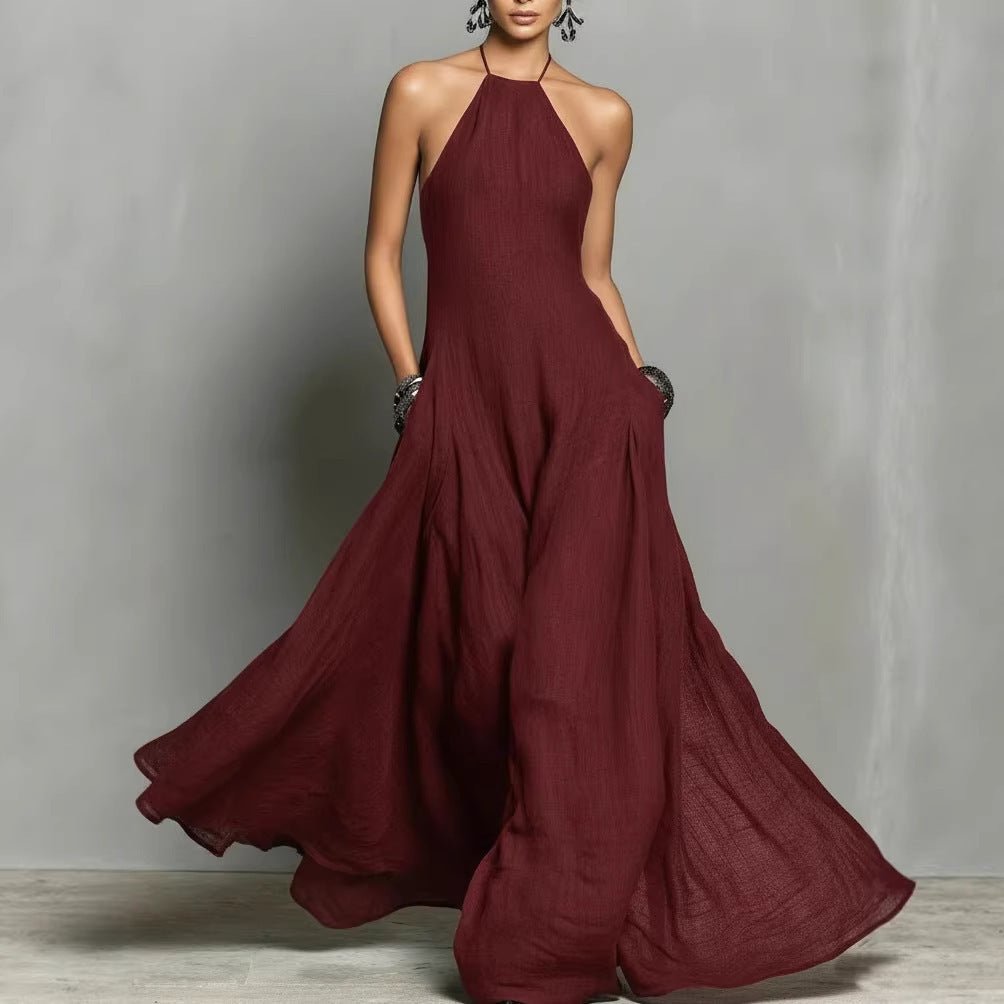 Abito Maxi con Collo Halter da Donna