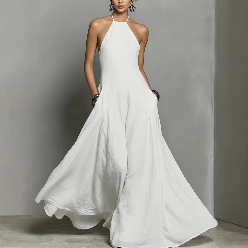 Abito Maxi con Collo Halter da Donna