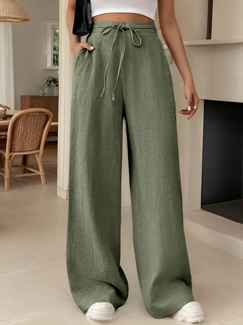 Pantaloni a Gamba Ampia con Coulisse da Donna