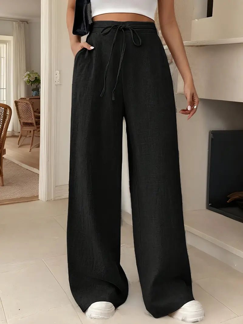 Pantaloni a Gamba Ampia con Coulisse da Donna