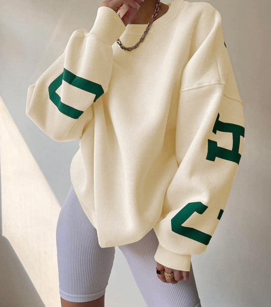 Maglione da Donna in Pile con Maniche Varsity