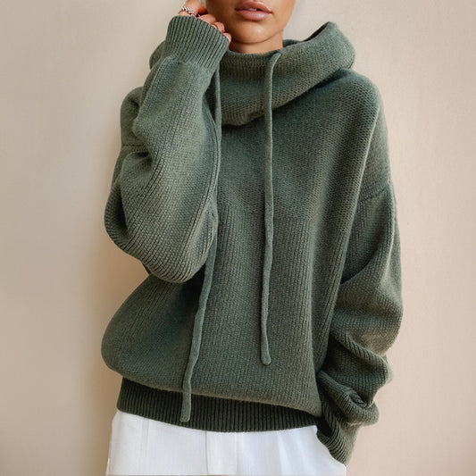 Maglione Donna Oversize in Lana con Cappuccio