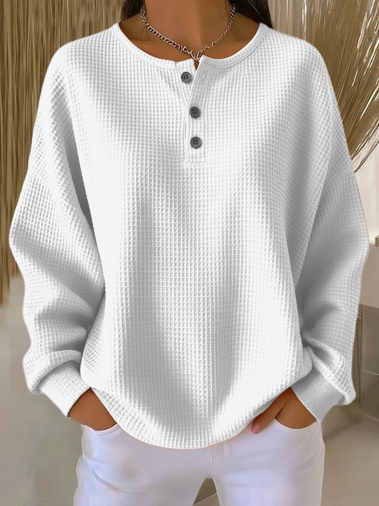 Maglione Top da Donna in Maglia Waffle