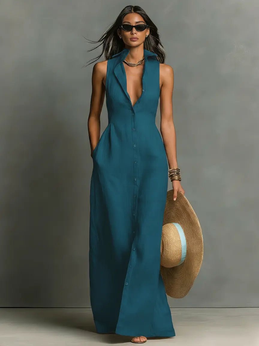Abito Camicia Maxi in Lino da Donna