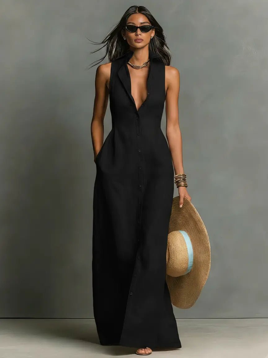 Abito Camicia Maxi in Lino da Donna