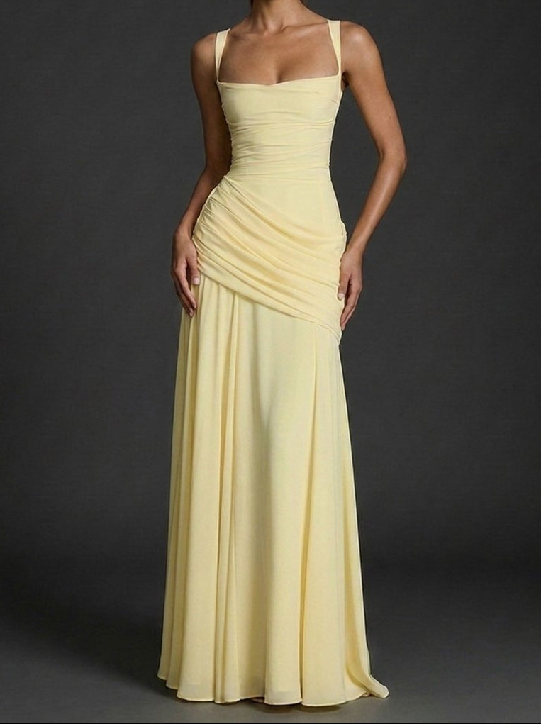Abito Maxi Elegante Arricciato da Donna