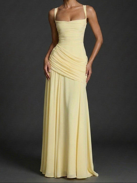 Abito Maxi Elegante Arricciato da Donna