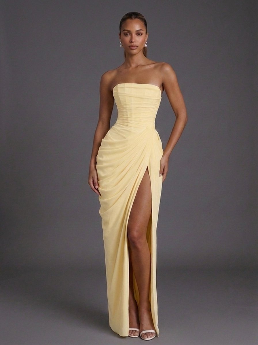 Abito Maxi a Corsetto Senza Spalline da Donna